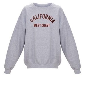 Grey Marl California Graphic Oversized Sweatshirt - PRETTYLITTLETHING